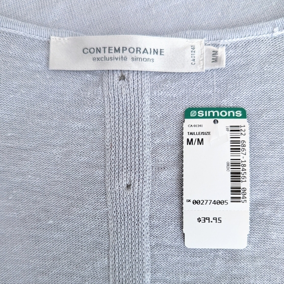 NWT Simons 100% Linen Button-Back Cardigan - Picture 9 of 11